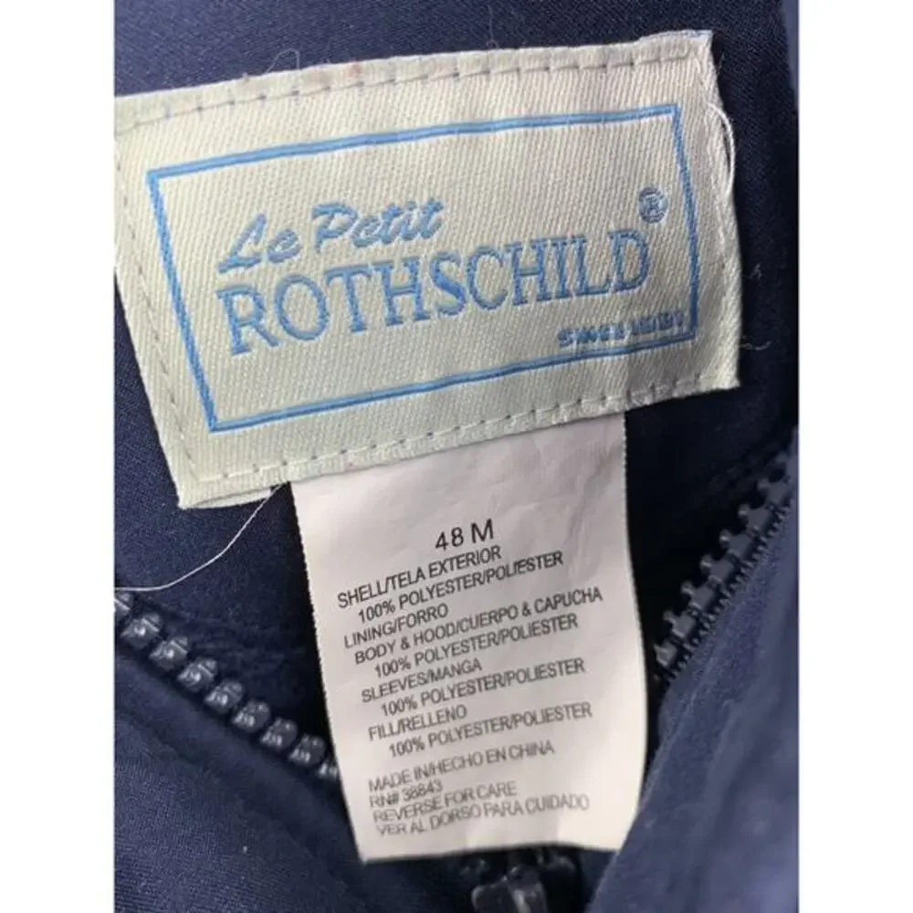 Le Petit Rothschild Boys Coat 48M Navy with dog patches hooded‎
